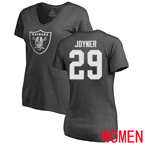 Oakland Raiders Ash Women Lamarcus Joyner One Color NFL Football #29 T Shirt